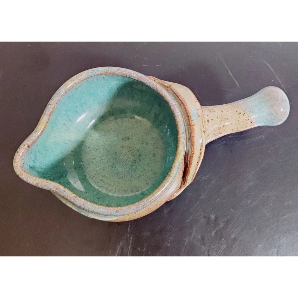 NC Art Studio Pottery Soup,Sauce Bowl Handmade 2006 Glazed Signed Pattie